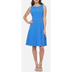 Black Label By Evan-Picone Womens Sleeveless Blue Dress Size 16